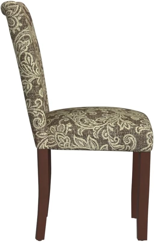 HomePop Classic Parsons Dining Chairs, Pack of 2, Brown Jacobean Print - LeafyLoom