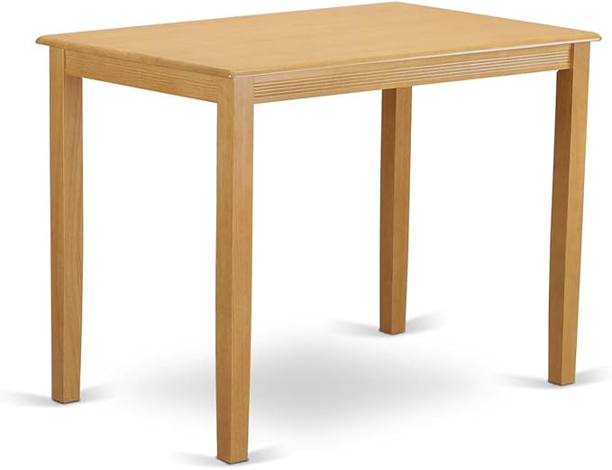 East West Furniture YAPB5-OAK-W 5 Piece Kitchen Counter Set Includes a Rectangle Dining Room Table and 4 Dining Chairs, 30x48 Inch, Oak - LeafyLoom