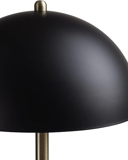 Globe Electric 52938 Luna 15" Desk Lamp, Matte Black, Matte Brass Accents, in-Line On/Off Rocker Switch - LeafyLoom