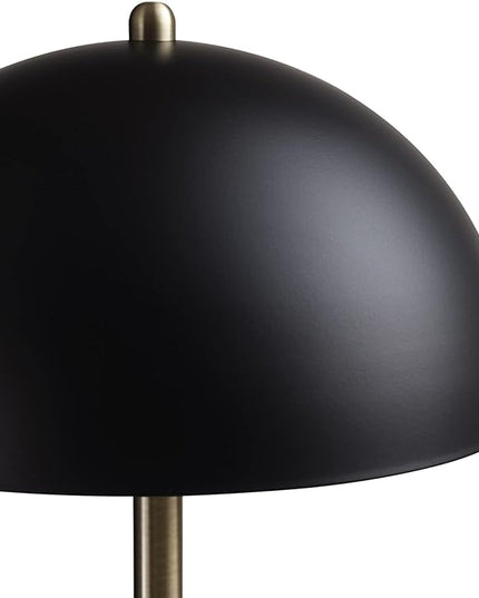 Globe Electric 52938 Luna 15" Desk Lamp, Matte Black, Matte Brass Accents, in-Line On/Off Rocker Switch - LeafyLoom
