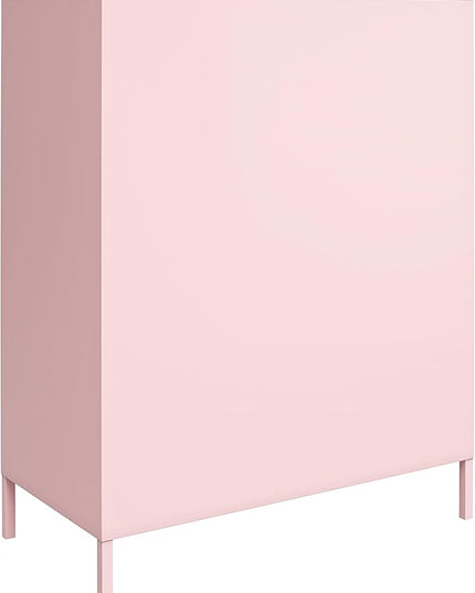 Novogratz Cache 2 Door Metal Locker Storage Cabinet, Bashful Pink - LeafyLoom