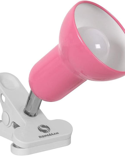 Sun-Rising Cilp on Light,360° rotation Clip on Lamp Portable Book Reading Light,Clamp on Desk/Table/Bunk Bed/Cupboard HomeClamp Light Lighting, (Clamp Light seven colors for your choice) Pink - LeafyLoom