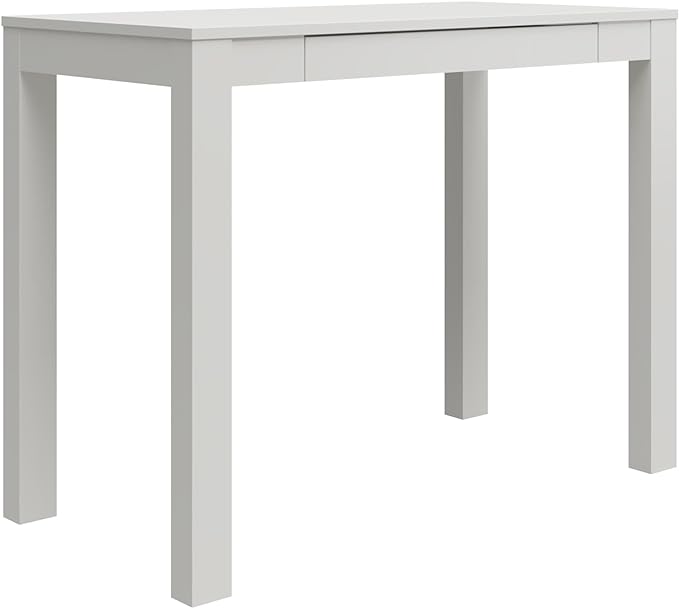 Ameriwood Home Parsons Desk with Drawer, White - LeafyLoom