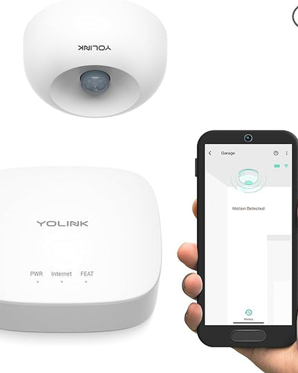 Smart Motion Sensor, YoLink 1/4 Mile World's Longest Range Wireless Motion Detector Compatible with Alexa IFTTT, Movement Detector App Alerts Remote Monitor for Indoor Use, YoLink Hub Included YoLink