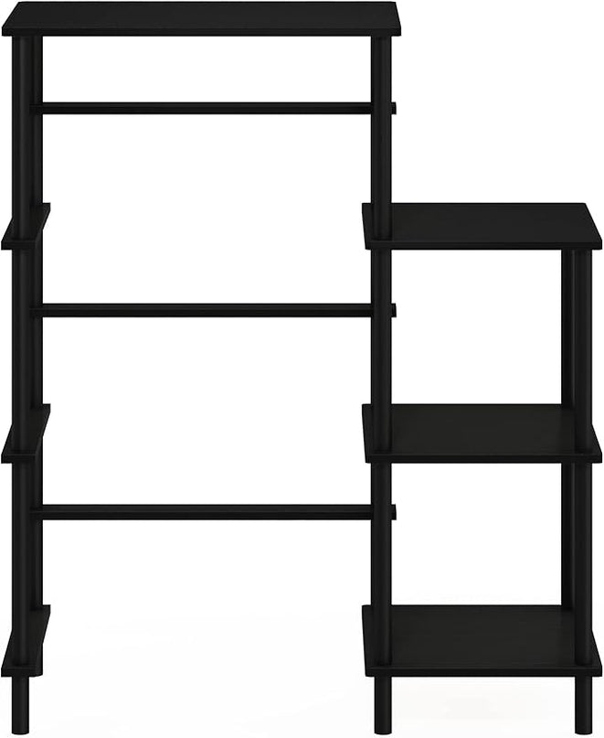 Furinno Turn-N-Tube Toolless Kitchen Storage Shelf Tall, Americano/Black - LeafyLoom