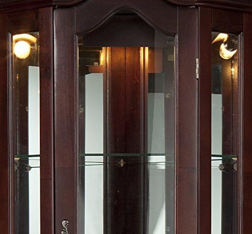 Home Decorators Collection Vitric Lighted Curio, 70" Hx21 Wx16 D, Mahogany - LeafyLoom