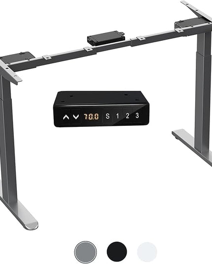 AIMEZ0 Dual Motor Electric Sit Stand Desk Standing Desk Frame Adjustable Height 27.4-45.6 inches DIY Motorized Computer Desk for Home and Office Gray (Frame Only) - LeafyLoom
