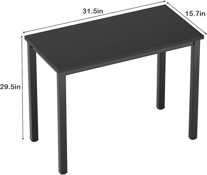 sogesfurniture 31.5 inches Office Desk Computer Desk Gaming Desk Computer Table Sturdy Writing Workstation for Home Office, Black - LeafyLoom