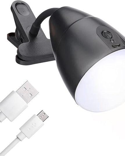 Afirst Clip on Light Outdoor Camping Light LED Clamp Lamp for Desk 4400mAh, Rechargeable Flexible Dimmable Lighting Reading Study Table Lamp, 11 Inches - LeafyLoom