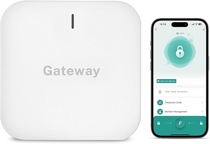 Wi-Fi Gateway for Tuya Smart Door Lock, Wi-Fi Bridge for Bluetooth Lock Remotely Control with Tuya/SmartLife App, Gateway Smart Hub Remote Control for Door Locks MakeYourHomeMoreElegantAndSafer