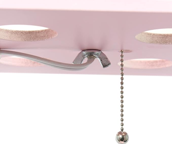 Simple Designs LF1014-LPK-2PK Three Shelf Etagere Organizer Storage Floor Lamp 2 Pack Set with White Linen Shade for Living Room, Bedroom, Office, Hallway, Light Pink - LeafyLoom