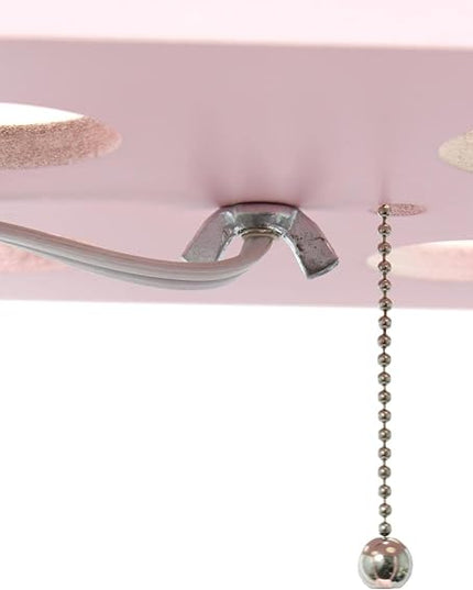 Simple Designs LF1014-LPK Etagere Organizer Storage Shelf Linen Shade Floor Lamp, Light Pink - LeafyLoom