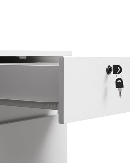 NicBex Laik-DW-00025-DX Desks, 51.18" W x 24.8" D x 59.44" H, White - LeafyLoom