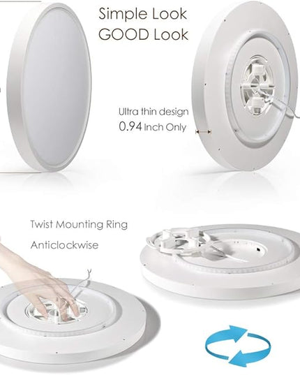 TALOYA Alexa Ceiling Light Smart, WiFi, Compatible with Google, 15.8 Inch Modern Dimmable Flush Mount LED Light Fixture for Living Room Office Kitchen, 28W RGBW Taloya