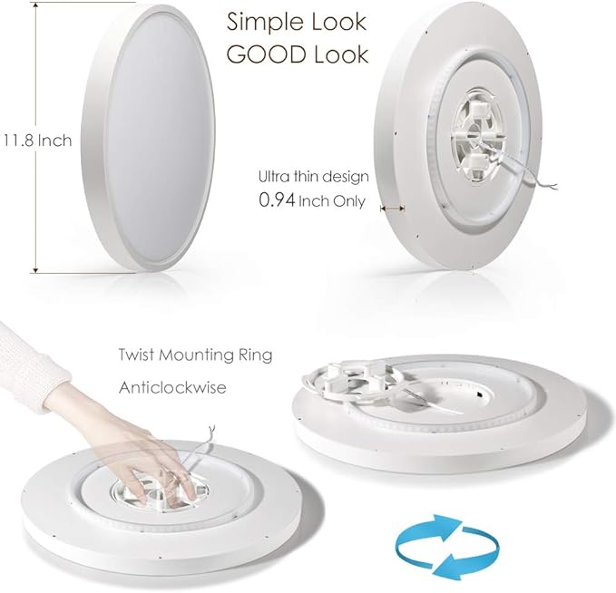 TALOYA Alexa Ceiling Light Smart, WiFi, Compatible with Google, 15.8 Inch Modern Dimmable Flush Mount LED Light Fixture for Living Room Office Kitchen, 28W RGBW Taloya