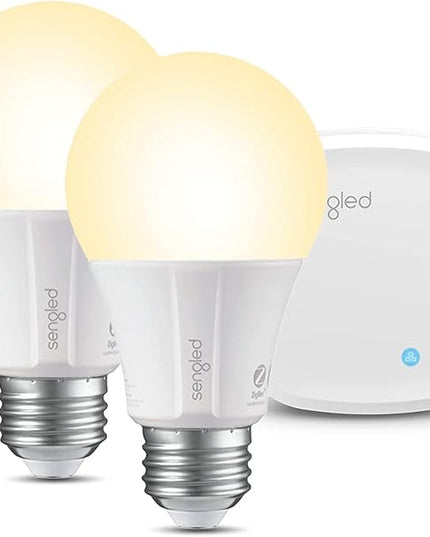 Sengled Smart Light Bulb Starter Kit, Smart Bulbs that Compatible with Alexa, Google Home, 2700K Soft White Alexa Light Bulbs, A19 E26 Dimmable Bulbs 800LM, 9 (60W Equivalent), 2 Bulbs with Hub, New Sengled