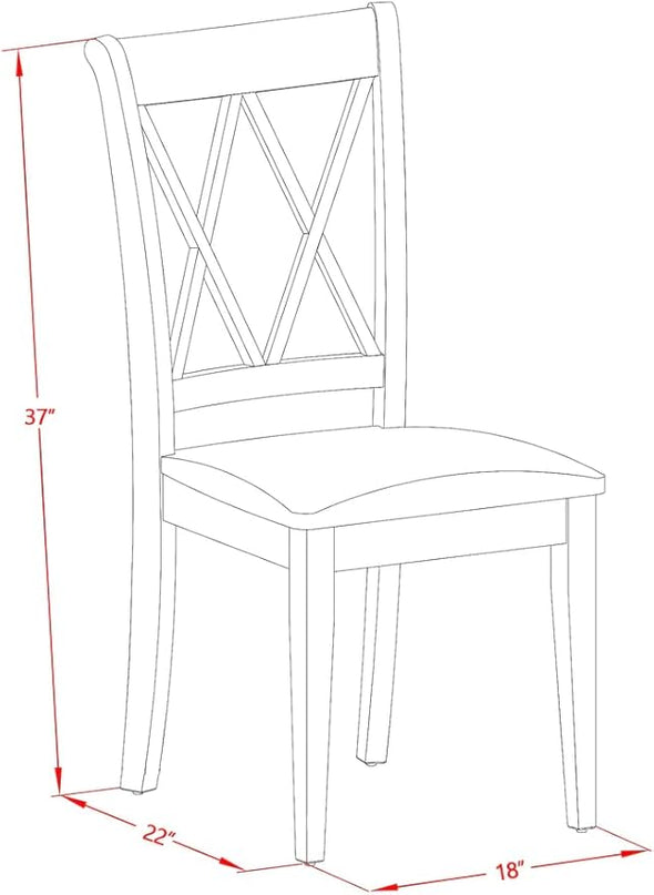 East West Furniture NDCL5-LWH-C Norden 5 Piece Room Set Includes a Rectangle Kitchen Table with Dropleaf and 4 Fabric Upholstered Dining Chairs, 30x48 Inch, Linen White - LeafyLoom