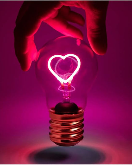 Suck UK Heart Shaped LED Light Bulb, Pink, 1 Count - LeafyLoom