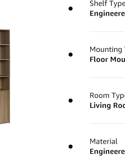 Sauder Beginnings Bookcase With Doors/ Book shelf, Summer Oak finish - LeafyLoom