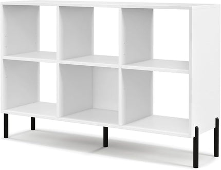 LOKO 6 Cube Bookcase, 3-Tier Floor Open Bookshelf with 5 Metal Legs, Cube Storage Organizer with Adjustable Shelves, Modern Display Shelving for Living Room, Study, Bedroom, Office (white) - LeafyLoom