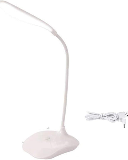 LED Table Lamp,Portable Eye-Protected Flexible Gooseneck Small Desk Lights for Dorm Study Office Bedroom-USB or 3 AA Batteries Powered -Not Include Batteries(1 Pack) - LeafyLoom