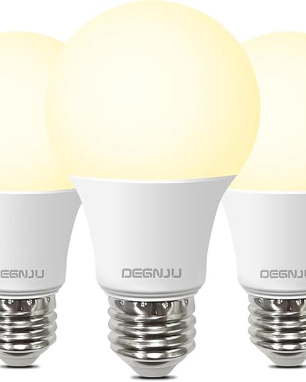 Simple Designs Floor Lamp with Reading Light & DEGNJU LED Light Bulbs, 60W Equivalent, Soft White 2700K, 3 Pack - LeafyLoom