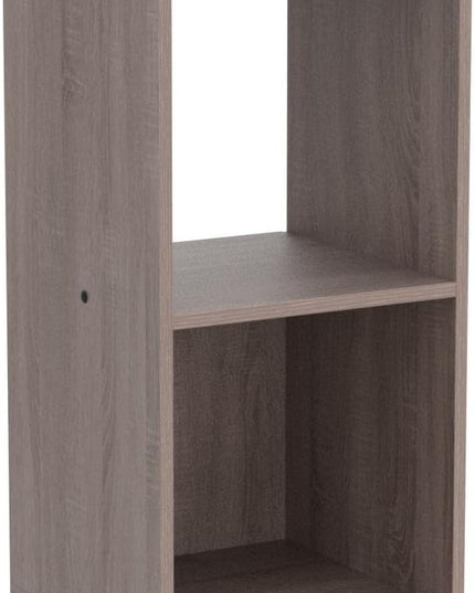PACHIRA US 2 Cube Storage Organizer, Open and Enclosed MDF Cubical, Wooden Stackable Bookshelf, Modern Bookcase, Rustic Brown Oak - LeafyLoom