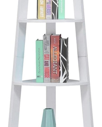 Convenience Concepts Newport 5 Tier Corner Bookcase, White - LeafyLoom