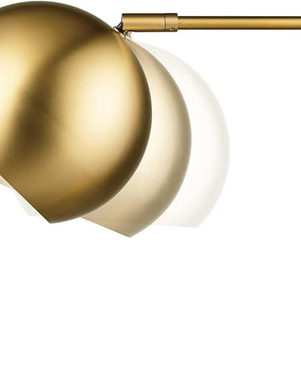 Globe Electric 52915 Molly 18" Desk Lamp, Matte Brass, Black Fabric Cord, in-Line On/Off Rocker Switch, Title 20 LED Bulb Included - LeafyLoom