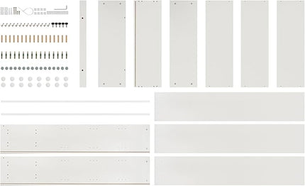 STARY 5 Shelf White Bookcase 60 inch Tall Wood Bookshelf for Bedroom - LeafyLoom