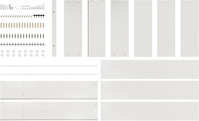 STARY 5 Shelf White Bookcase 60 inch Tall Wood Bookshelf for Bedroom - LeafyLoom