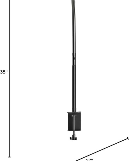 LED Desk Lamp for Office Home, Eye-Caring Desk Light with Stepless Dimming Adjustable Flexible Gooseneck, 10W USB Adapter Desk Lamp with Clamp for Reading, Study, Workbench (Black) - LeafyLoom