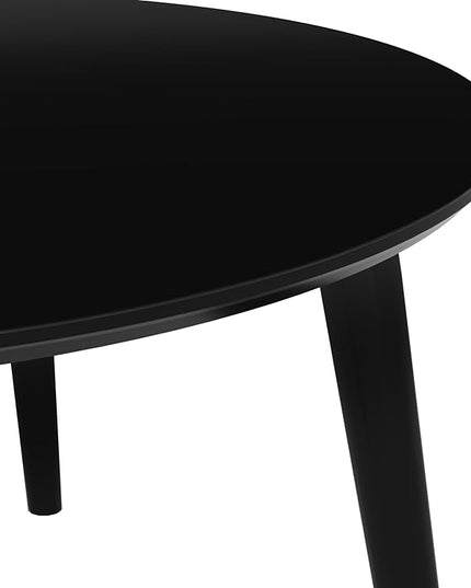 Plank+Beam Mid Century Modern Coffee Table, 36 Inch Wood Coffee Tables for Living Room, Round Center Table, Cocktail Table for Small Spaces, Black - LeafyLoom