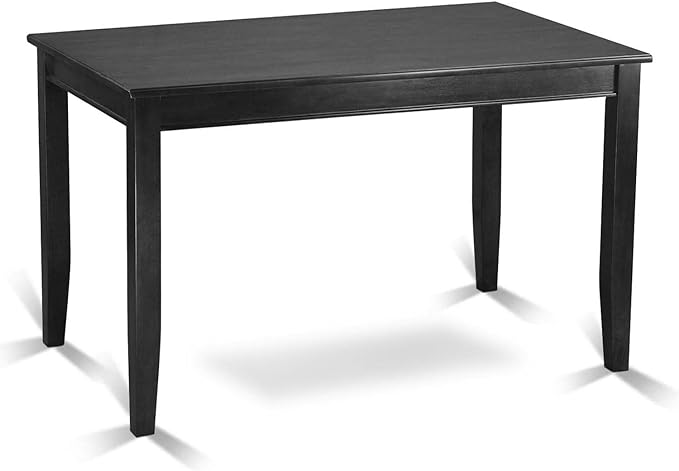 East West Furniture BUCK3-BLK-LC Buckland 3 Piece Counter Height Set Contains a Rectangle Kitchen Table and 2 Faux Leather Upholstered Dining Chairs, 30x48 Inch - LeafyLoom