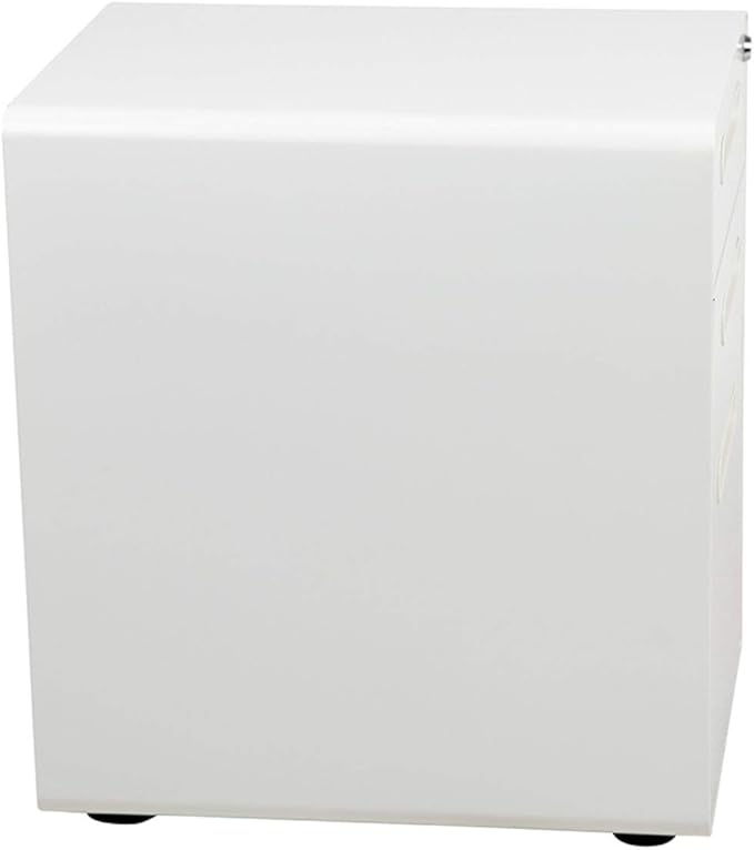 Flash Furniture Wren Ergonomic 3-Drawer Mobile Locking Filing Cabinet with Anti-Tilt Mechanism and Hanging Drawer for Legal & Letter Files, White - LeafyLoom