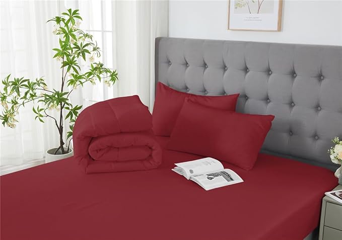 3 Piece Solid Color All Season Bedding Comforter Set Microfiber Soft Lightweight Bedding Set for Kids Teens Adults Room Decor with 1 Comforter and 2 Pillowcases Full - LeafyLoom