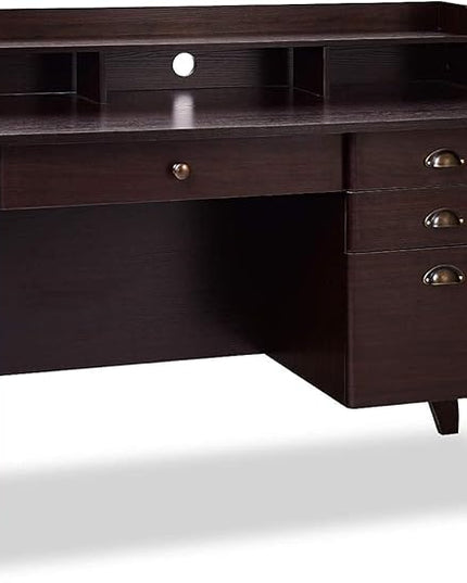 Computer Desk, Brown - LeafyLoom