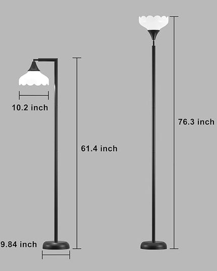 Floor Lamps for Living Room, Flower Standing Lamp with Foot Switch, 76inch Tall Pole floor lamp 3 Color Temperature Bulb, Rotatable Corner Lamp, Reading lamp for Bedroom Farmhouse Office Decor - LeafyLoom