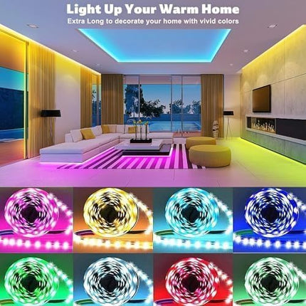 smareal Led Lights for Bedroom 100ft (2 Rolls of 50ft),Led Lights Color Changing Led Strip Lights with App Control, Led Light Strips for Room, Kitchen, Home Decoration SmarealLEDStripLights
