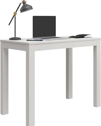 Ameriwood Home Parsons Desk with Drawer, White - LeafyLoom