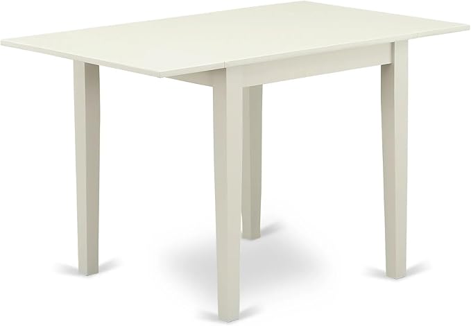 East West Furniture 1NDAB3-LWH-02 3 Piece Kitchen Set Contains a Rectangle Room Table with Dropleaf and 2 Light Beige Linen Fabric Parson Dining Chairs, 30x48 Inch - LeafyLoom