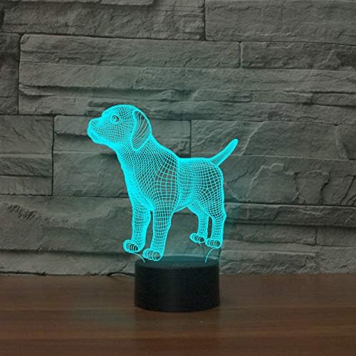 Little Dog Puppy Figure 3D lamp Optical Night Light 7 Colors Changing LED Illusion Lamps Gifts for Girls Kids Baby Girls Daughter Sister Aunt or Mother - LeafyLoom