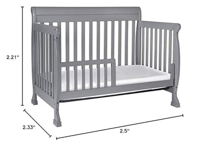 DaVinci Kalani 4-in-1 Convertible Crib in Grey, Greenguard Gold Certified - LeafyLoom