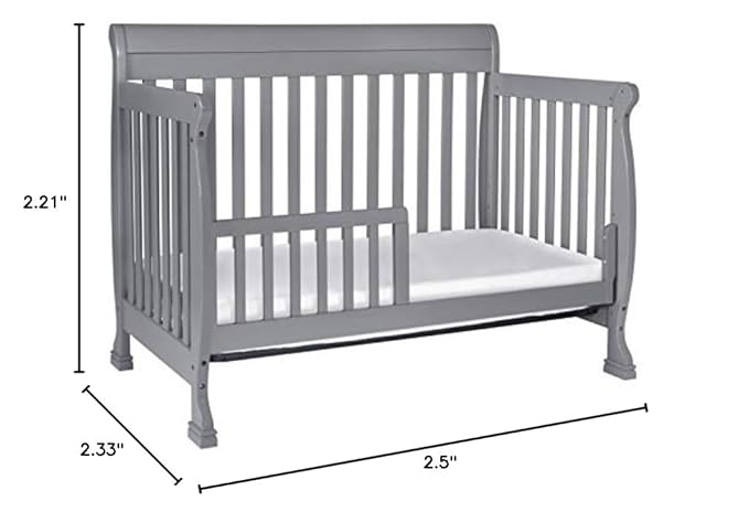 DaVinci Kalani 4-in-1 Convertible Crib in Grey, Greenguard Gold Certified - LeafyLoom