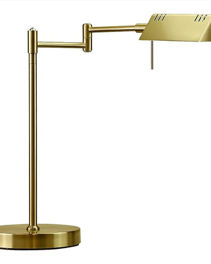 O'Bright LED Pharmacy Table Lamp, Full Range Dimming, 12W LED, 360 Degree Swing Arms, Desk, Reading, Craft, Work Lamp, ETL Tested, Antique Brass (Gold) - LeafyLoom