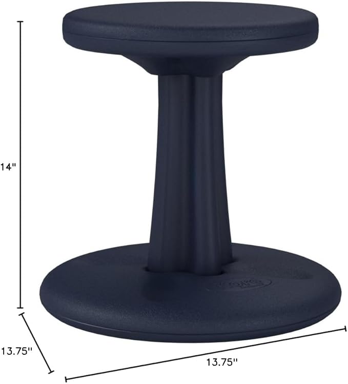 Kore Kids Wobble Chair - Flexible Seating Stool for Classroom & Elementary School, ADD/ADHD - Made in The USA - Age 6-7, Grade 1-2, Dark Blue (14in) - LeafyLoom