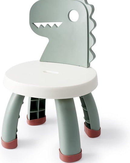 Toddler Chair,Plastic Kids Dino Chair,Sturdy Durable and Lightweight Toddler's Activity Chairs,Anti-Slip Ergonomic Design kids step stool,Indoor or Outdoor Use for Boys Girls Aged 1+ (Green) - LeafyLoom