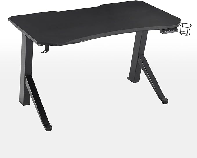 STARY Electric Memory Preset 48 x 24 Inches Adjustable Height Computer Workstation Sit Stand Home Office Desk with Splice Board, 4824, Black Desktop/Black Frame with Storage Shelf - LeafyLoom