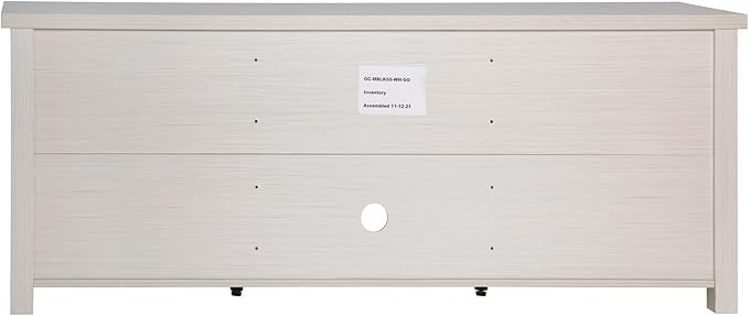 Flash Furniture Sheffield Engineered Wood TV Stand for 80" TVs, Media Console/TV Cabinet with 3 Adjustable Shelves and Glass Doors, White Wash Finish - LeafyLoom