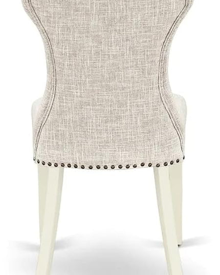 East West Furniture BOGA5-WHI-35 Boston 5 Piece Kitchen Set for 4 Includes a Round Room Table and 4 Doeskin Fabric Parsons Dining Chairs, Linen White, 42x42 Inch - LeafyLoom